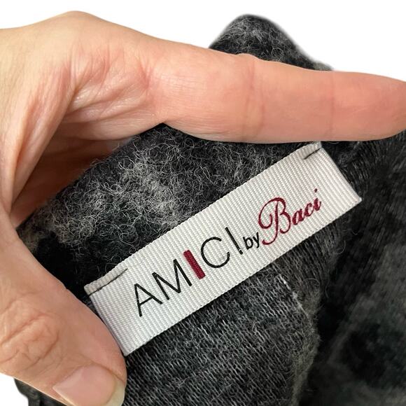 Amici By Baci Wool Blend Jacket Small Fuzzy Ink Blot Print Art To Wear Eclectic - Picture 7 of 9